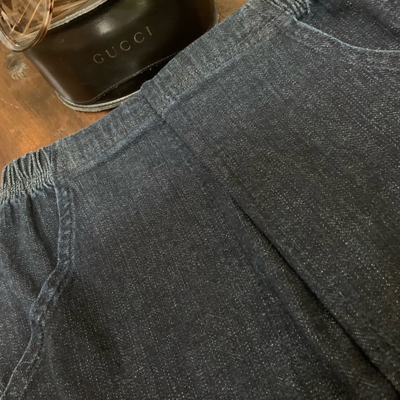 New Denim Pull On Capris Silver Hardware Sz 6P - Picture 3 of 9